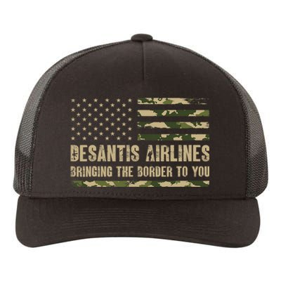 DeSantis Airlines Bringing The Border To You USA Camo Flag Yupoong Adult 5-Panel Trucker Hat