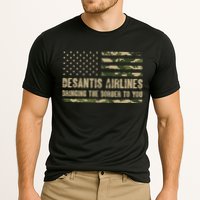 DeSantis Airlines Bringing The Border To You USA Camo Flag Cooling Performance Crew T-Shirt