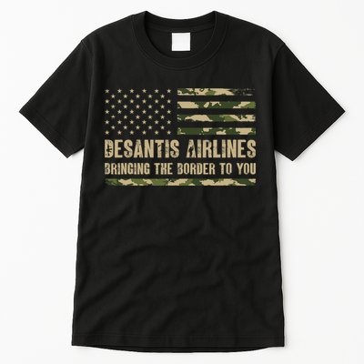DeSantis Airlines Bringing The Border To You USA Camo Flag Tall T-Shirt