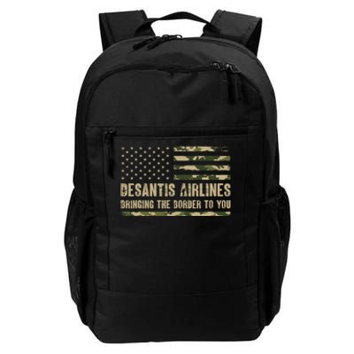 DeSantis Airlines Bringing The Border To You USA Camo Flag Daily Commute Backpack