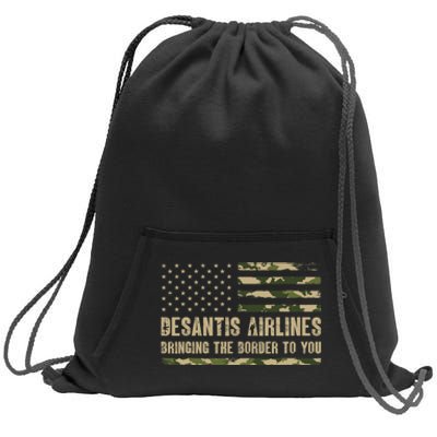 DeSantis Airlines Bringing The Border To You USA Camo Flag Sweatshirt Cinch Pack Bag