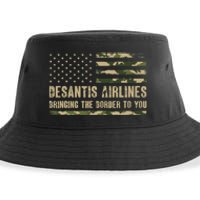 DeSantis Airlines Bringing The Border To You USA Camo Flag Sustainable Bucket Hat