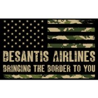 DeSantis Airlines Bringing The Border To You USA Camo Flag Bumper Sticker