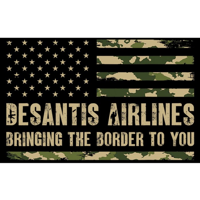 DeSantis Airlines Bringing The Border To You USA Camo Flag Bumper Sticker