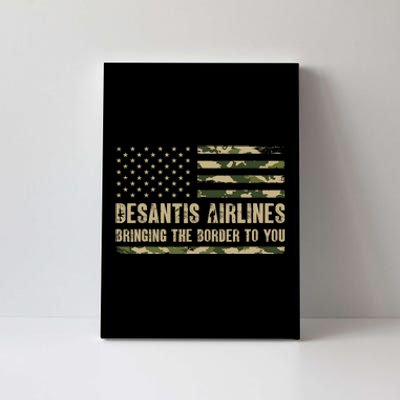 DeSantis Airlines Bringing The Border To You USA Camo Flag Canvas