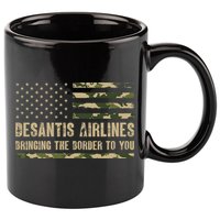 DeSantis Airlines Bringing The Border To You USA Camo Flag 11oz C Handle Ceramic Mug