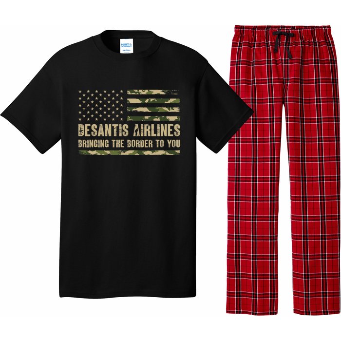 DeSantis Airlines Bringing The Border To You USA Camo Flag Pajama Set