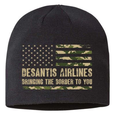 DeSantis Airlines Bringing The Border To You USA Camo Flag Sustainable Beanie