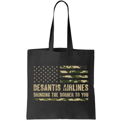 DeSantis Airlines Bringing The Border To You USA Camo Flag Tote Bag