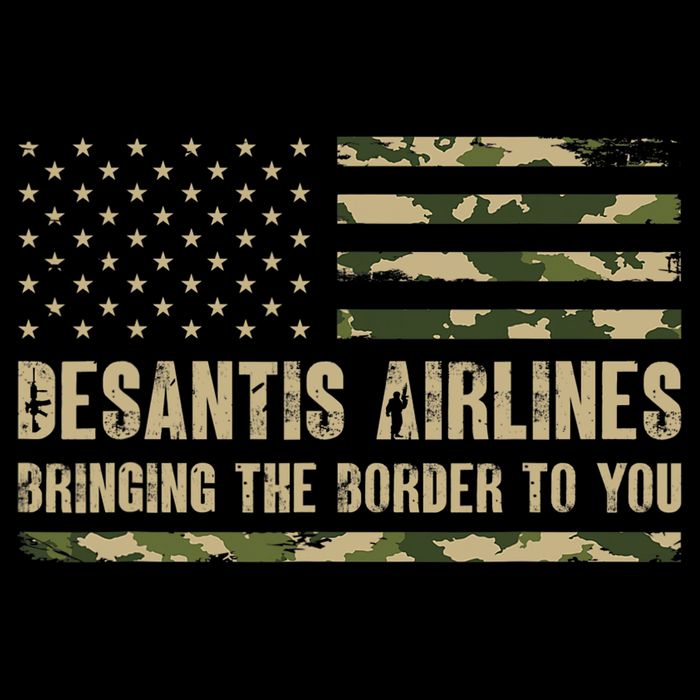 DeSantis Airlines Bringing The Border To You USA Camo Flag Magnet