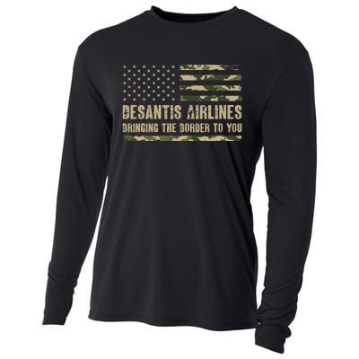 DeSantis Airlines Bringing The Border To You USA Camo Flag Cooling Performance Long Sleeve Crew