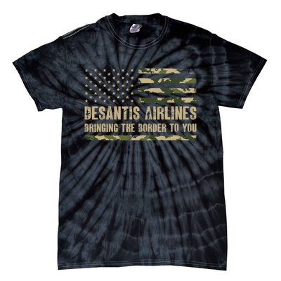 DeSantis Airlines Bringing The Border To You USA Camo Flag Tie-Dye T-Shirt