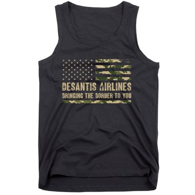 DeSantis Airlines Bringing The Border To You USA Camo Flag Tank Top