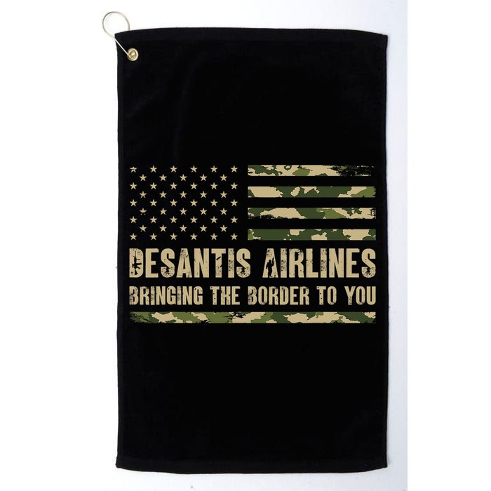 DeSantis Airlines Bringing The Border To You USA Camo Flag Golf Towel