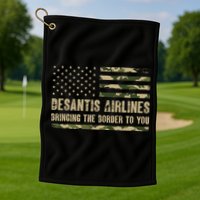 DeSantis Airlines Bringing The Border To You USA Camo Flag Golf Towel
