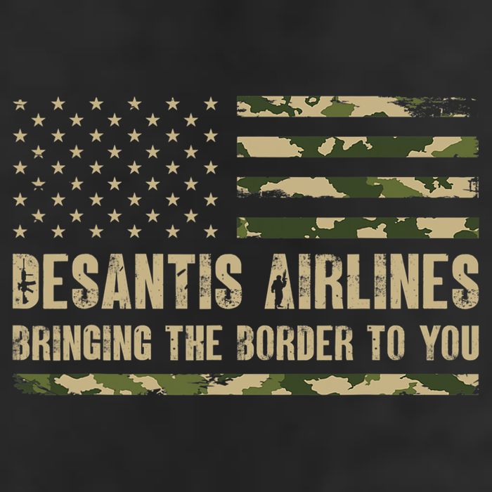 DeSantis Airlines Bringing The Border To You USA Camo Flag Golf Towel