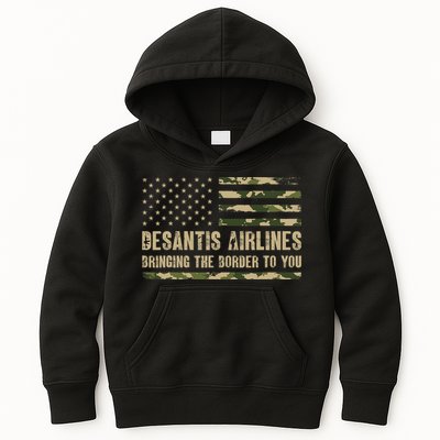 DeSantis Airlines Bringing The Border To You USA Camo Flag Kids Hoodie