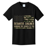 DeSantis Airlines Bringing The Border To You USA Camo Flag Kids T-Shirt