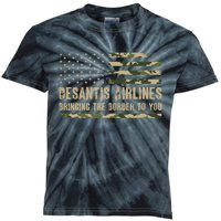 DeSantis Airlines Bringing The Border To You USA Camo Flag Kids Tie-Dye T-Shirt