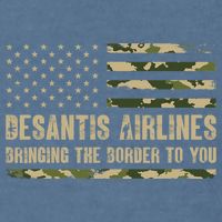 DeSantis Airlines Bringing The Border To You USA Camo Flag Garment-Dyed Sweatshirt