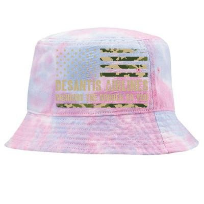 DeSantis Airlines Bringing The Border To You USA Camo Flag Tie-Dyed Bucket Hat