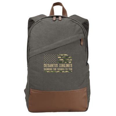 DeSantis Airlines Bringing The Border To You USA Camo Flag Cotton Canvas Backpack