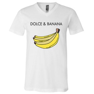 Dolce And Banana Funny Fashion Bananas Vegan Veggie V-Neck T-Shirt