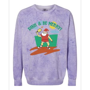 Dink And Be Merry! Santa Claus Fun Christmas Pickleball Memes Gift Colorblast Crewneck Sweatshirt