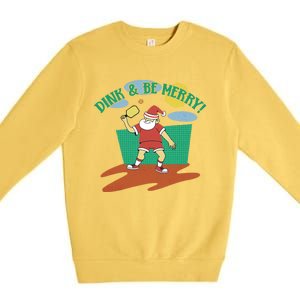 Dink And Be Merry! Santa Claus Fun Christmas Pickleball Memes Gift Premium Crewneck Sweatshirt