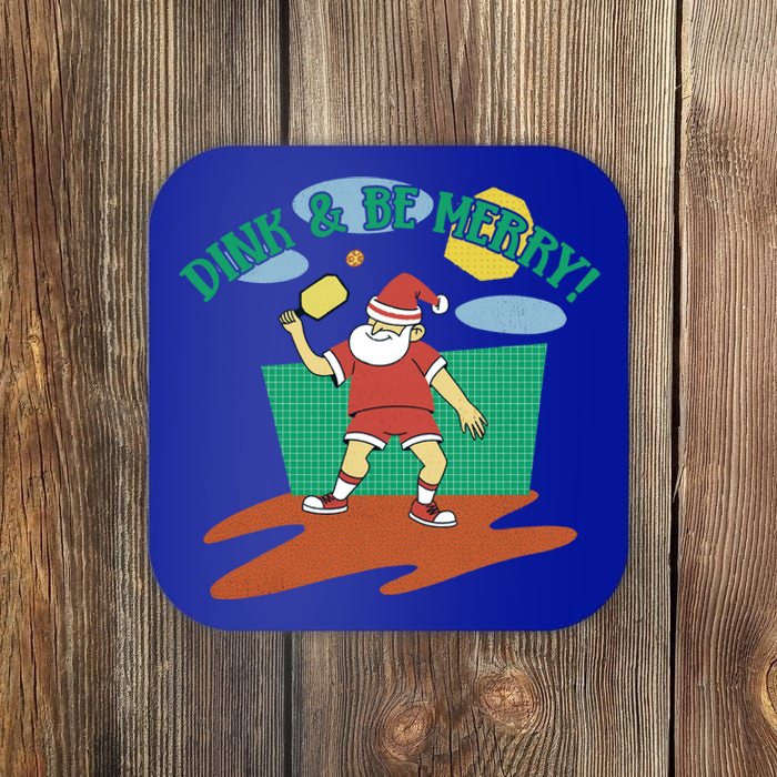 Dink And Be Merry! Santa Claus Fun Christmas Pickleball Memes Gift Coaster