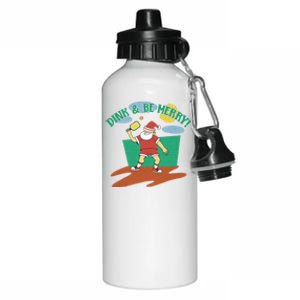 Dink And Be Merry! Santa Claus Fun Christmas Pickleball Memes Gift Aluminum Water Bottle