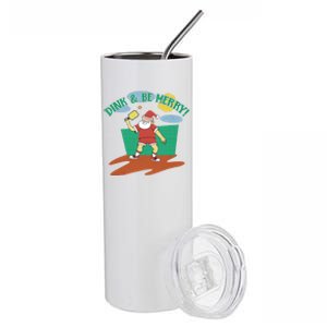 Dink And Be Merry! Santa Claus Fun Christmas Pickleball Memes Gift Stainless Steel Tumbler