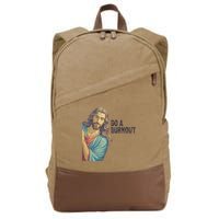 Do A Burnout Jesus Meme Funny Saying Hard Working Cotton Canvas Backpack