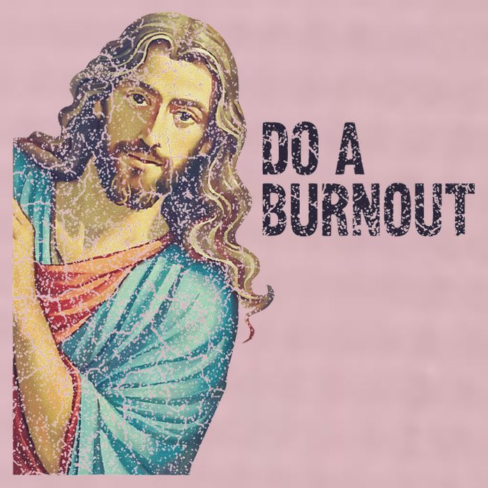 Do A Burnout Jesus Meme Funny Saying Hard Working 25L Jumbo Tote