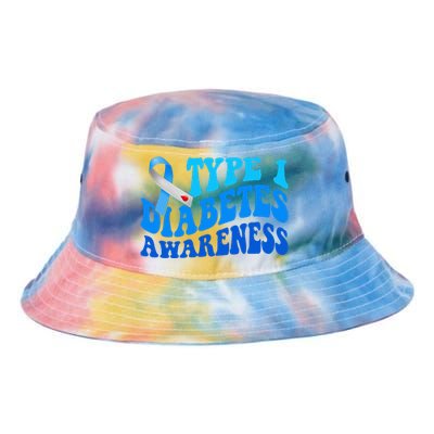 Diabetes Awareness Blue Ribbon T1D Warrior  Tie Dye Newport Bucket Hat