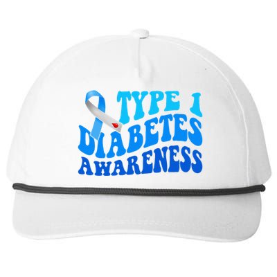 Diabetes Awareness Blue Ribbon T1D Warrior  Snapback Five-Panel Rope Hat