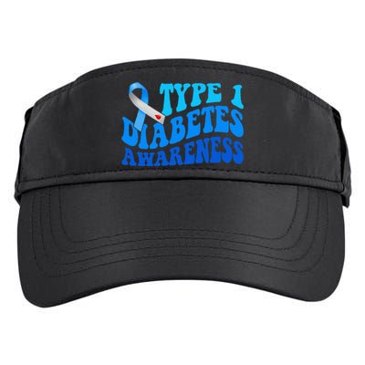 Diabetes Awareness Blue Ribbon T1D Warrior  Adult Drive Performance Visor