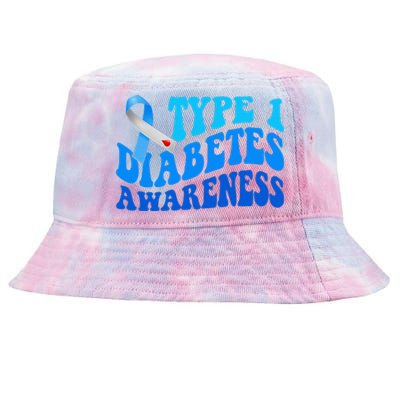 Diabetes Awareness Blue Ribbon T1D Warrior  Tie-Dyed Bucket Hat