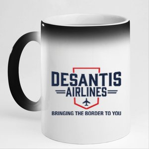 DeSantis Airlines Bringing The Border To You Funny 11oz Black Color Changing Mug