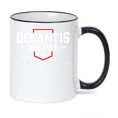 DeSantis Airlines Bringing The Border To You Funny 11oz Black Color Changing Mug