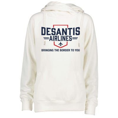 DeSantis Airlines Bringing The Border To You Funny Womens Funnel Neck Pullover Hood