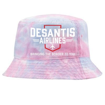 DeSantis Airlines Bringing The Border To You Funny Tie-Dyed Bucket Hat