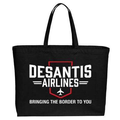 DeSantis Airlines Bringing The Border To You Funny Cotton Canvas Jumbo Tote