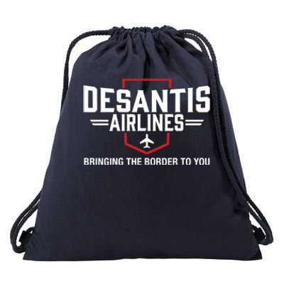 DeSantis Airlines Bringing The Border To You Funny Drawstring Bag