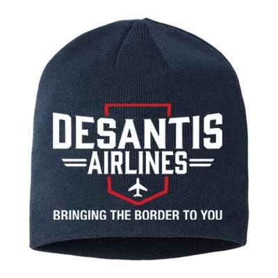 DeSantis Airlines Bringing The Border To You Funny Sustainable Beanie