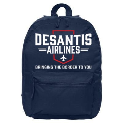 DeSantis Airlines Bringing The Border To You Funny 16 in Basic Backpack