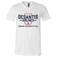 DeSantis Airlines Bringing The Border To You Funny V-Neck T-Shirt