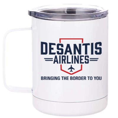 DeSantis Airlines Bringing The Border To You Funny 12 oz Stainless Steel Tumbler Cup