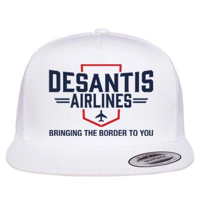 DeSantis Airlines Bringing The Border To You Funny Flat Bill Trucker Hat