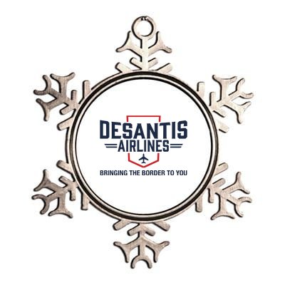 DeSantis Airlines Bringing The Border To You Funny Metallic Star Ornament